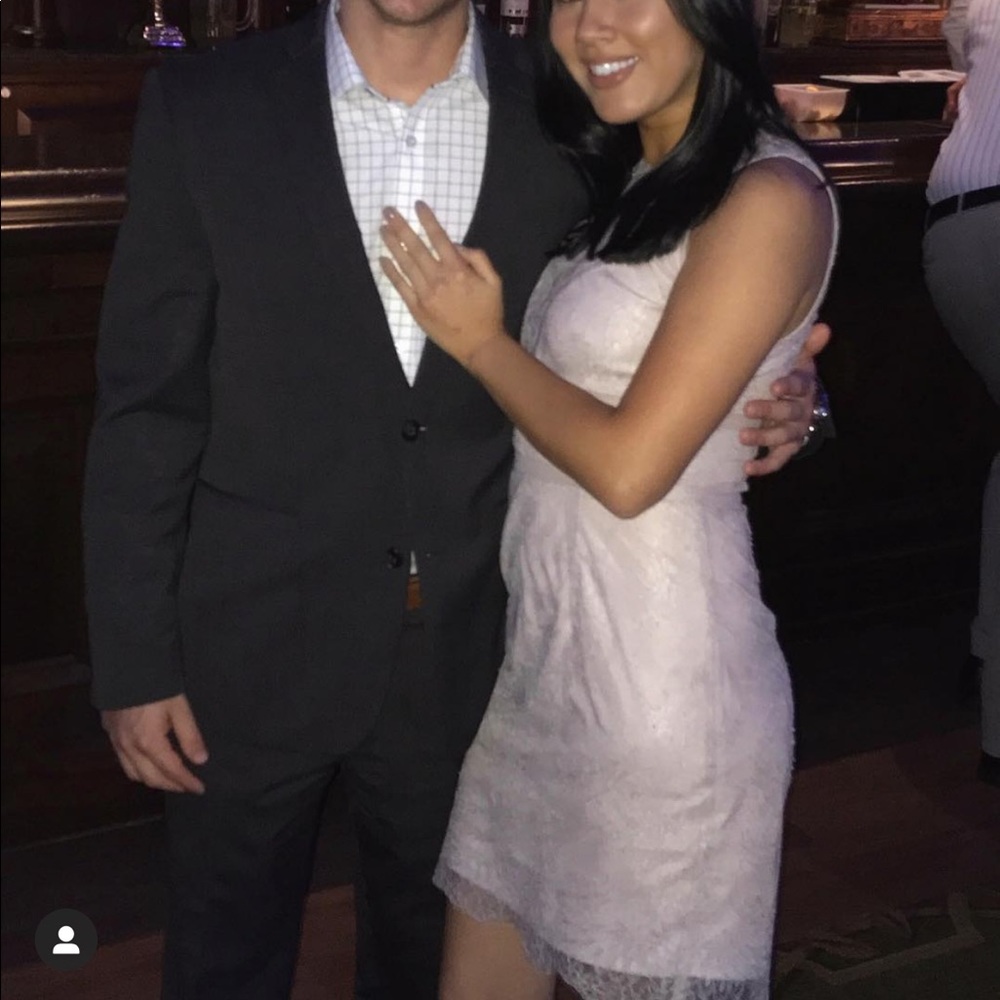 purple / grey lace dress